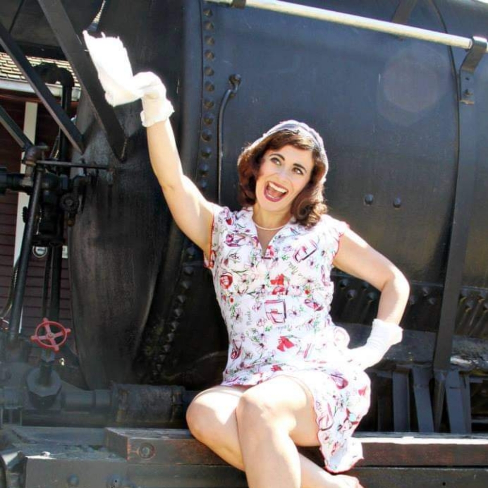 1990s French Fashion Print Dress